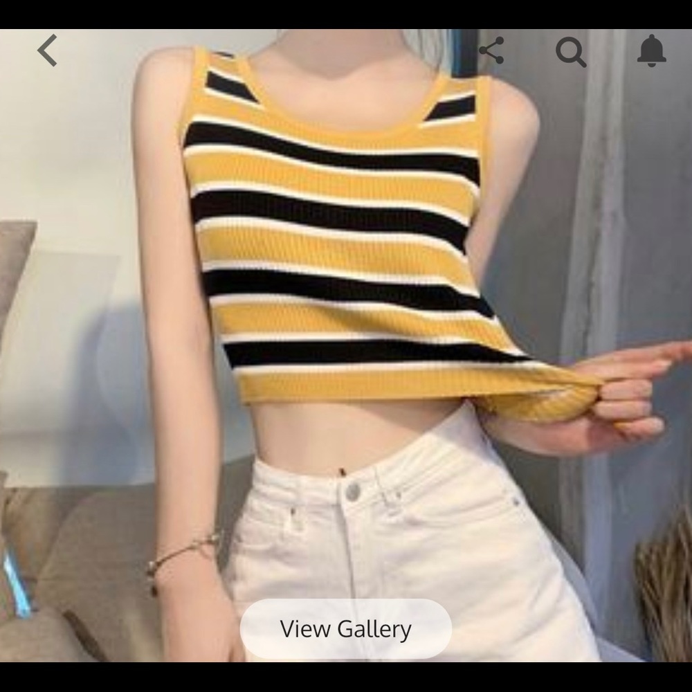 Crop top yellow & black